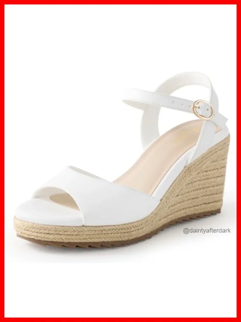 Women's Espadrille Wedges Platform Sandals - PU Ankle Strap Open Toe